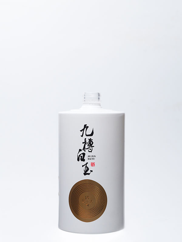 九樽白玉仿陶玻璃瓶